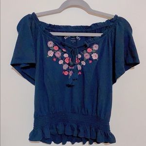 floral off the shoulder blouse